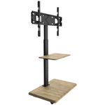 XTRARM Delphos Mobile TV Stand Rollable with Wooden Base, TV Stand for 32-70 Inch TVs up to 45 kg, Height Adjustable up to Approx. 130 cm Rotatable ± 25° Max. VESA 600 x 400