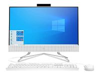 HP 22-inch All-in-One Desktop Computer, AMD Athlon Silver 3050U Processor, 4 GB RAM, 256 GB SSD, Windows 10 Home (22-dd0010, White), Snow White