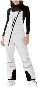VOGFFR Womens Snow Bibs,Snow Bibs Women Waterproof Insulated Snowpants Windproof Warm Ski Bib Overalls Winter Athletic Snowboard Overall White