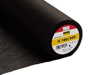 Vlieseline/Vilene Lightweight Fusible Interfacing H180 for Sewing, Embroidery, Quilting, Applique, Repair, & Stabilizer - Black - 309-1/2M x 90cm