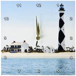 3dRose dpp_93274_1 North Carolina, Cape Lookout Lighthouse-US34 LSE0035-Lynn Seldon-Wall Clock, 10 by 10-Inch