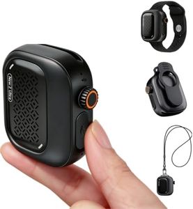 Eekontz Wearable Bluetooth Speaker, IP69K Waterproof Mini Portable Speaker, Wireless Clip On Speaker with Wrist Band, Lanyard and Clip, 20H Playtime, Built-in Mic, for Bike, Shower, Outdoor, Black