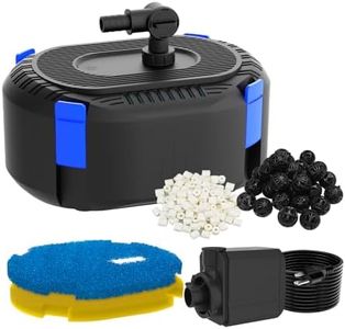 AquaMiracle Pond Filter Box with 4-Stage Filtration, 850GPH Koi Pond Filters for Outdoor Ponds 500-750 Gal, Pond Pump Filter for Garden, Waterfall, Fountain, Water Feature