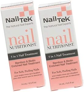 Nail Tek Nail Nutritionist, Bamboo & Biotin 5 in 1 Nail Treatment for Soft and Peeling Nails, 0.5 oz, 2-Pack