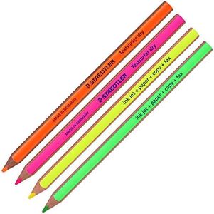 Staedtler Textsurfer Dry Highlighter Pencil 128 64 Drawing for Writing Sketching Inkjet,Paper,Copy,fax (Color Mix-4 Pencils)