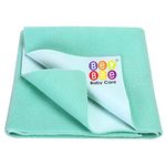 BeyBee Waterproof Quick Dry Sheet for Baby| Bed Pad Anti-Piling Fleece Extra Absorbent Washable Matress Protector| Baby Bed Protector Sheet for Toddler Children, X-Large Size, 200 x 140cm, Sea Green