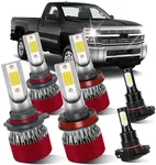 LSLIGHT Compatible for Chevrolet Silverado 2500 3500HD 2008 2009 2010 2011 2012 2013 2014 2015 2016 2017 2018 2019 2020 2021 9005 High Beam H11 Low Beam 5202 Fog Light Bulbs 6PCS/1PACK