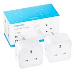 UPXNBOR Smart Plug, Wi-Fi Outlet Compatible with Alexa, Google Home, Wireless Smart Socket with Energy Monitoring, Timer & APP Remote Control - No Hub Required (2 Pack)