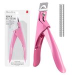 MelodySusie Acrylic Nail Clippers with 15Pcs Magnets Tip Cutters for Fake Gel Nails Sharp Professional Manicure Pedicure with Length Measurement Trimmer Nail Care Tools (Pink)