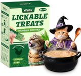 Wellix Lickable Cat Treats Healthy - Grain-Free Chicken&Cat Grass Flavor Kitten Snacks (24 Count) - Squeezable Up Cat Treats for Hairball Control&Gut Healthy