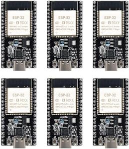 KEAcvise 6-Pack ESP32-DevKitC-32 Development Board - WiFi+Bluetooth Dual-Core Module with USB-C & 38-Pin GPIO, STA/AP Mode for IoT/Arduino/Smart Home/Industrial Automation​