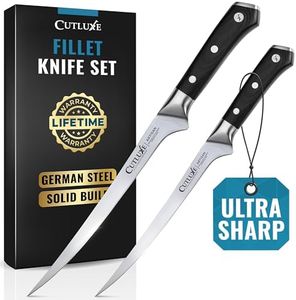 Cutluxe Fillet Knife Set – 7" & 8" Fish Knives for Filleting Fish & Meat – High Carbon German Steel, Flexible, Full Tang & Ergonomic Handle Design – Artisan Series