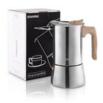 Sivaphe Stainless Steel Stovetop Espresso Strong Coffee Maker Induction Moka Pot 9 cup / 450ml