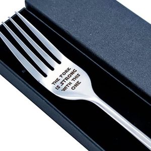 "The Fork is Strong with This One" Laser Engraved Stainless Steel Fork with Gift Box, Gift For StarWars Fans