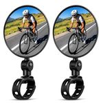 KAIDAA Bicycle & Bike Rear View Mirror Set of 2 | 360° Adjustable Handlebar Convex Mirrors | Wide Angle Cycling Safety Mirror | Strong Protective Mold Body