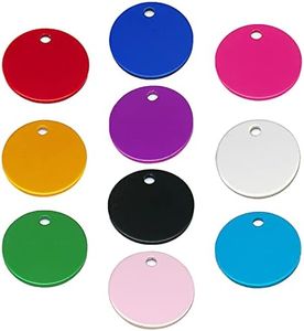 20Pcs Blank Pet ID Tags Colorful Aluminum Personalized Engraved Pet Name Tags Dog Cat Phone Number Tag Pendants with Hole (Round Shape)