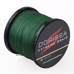 DORISEA Extreme Braid 100% Pe Braided Fishing Line 6-300Lb Test Fishing Wire 100m/109Yards Fishing String-Abrasion Resistant Incredible Superline Zero Stretch Small Diameter (Moss Green, 20lb/0.20mm)