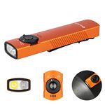 OLIGHT Arkfeld UV 1000 Lumens Rechargeable EDC Torch with UV LED and White Light,Anti-Slip Grip,Super-Thin Build Flat with Two-Way Pocket Clip for Outdoors, Emergency, Work (Orange,CW: 5700~6700K)