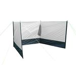 Sunncamp Windjammer Sturdy Steel Poled Outdoor 3 Panel Windbreak Windbreaker With Central Window for Camping, Caravanning, Beach or Garden