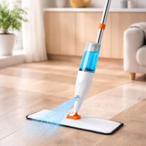 Rioware Delite Spray Mop for Dry and Wet Floor Cleaning with Washable Microfiber Pad - with 800ml Refillable Bottle for Wooden Floor, Hardwood, Marble, Laminate, Ceramic Tiles, and for Dust Cleaning