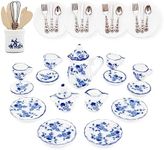 Odoria 1/12 Scale Dolls House Miniature Tea Sets 15Pcs Plates and Cutlery Set Kitchen Utensils Dollhouse Accessories, Grapes