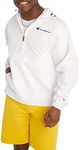 Champion Men's Jacket, Stadium Packable Wind and Water Resistant Jacket (Reg. Or Big & Tall), White Small Script, Medium