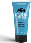 Hair Gel for Men Strong Hold - Mens Hair Gel Extra Strength - Styling Gel for Hair Clear Hair Gel - Firm Hold Gel Hair High Shine Non-Flaking Curly Hair Gel (10oz)