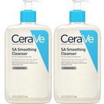 CeraVe SA Smoothing Cleanser Duo Pack – With Salicylic Acid, Hyaluronic Acid & Ceramides – Exfoliating Face & Body Wash for Dry, Rough & Bumpy Skin 473ml x 2