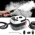 2500W High Pressure Steam Cleaner, Handheld Portable Steam Cleaning Machine, High Temperature Pressurized Steam Cleaning Machine with 3 Brush Heads 1 Spray Gun for Kitchen Bathroom Furniture Car (B)