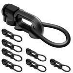 SALUINOKI 8Pack L Track Double Stud Tie Down Fitting with Pear Link Black, L Track Tie Down, L-Track Accessories for Truck Bed,Trailer Cargo Control,Pickup, RV, ATV Breaking Load 5500Lbs