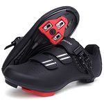 Cycling Shoes for Men Women Compatible with Peloton Bike Shimano SPD & Look ARC Delta for Indoor Spin Cycle Road Bike Shoes with Delta Cleats Pre-Installed, Black 6