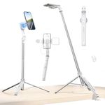 ULANZI TT88 Magnetic Tripod for iPhone, 57" Extendable Selfie Stick with Remote, 2-in-1 Phone Clip & Dual Cold Shoe Mounts-Lightweight Phone Tripod Stand for Vlogging, Travel, Video Recording