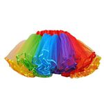 ChicWind Womens Rainbow Puffy Tutu Layered Tulle Petticoat Skirt for Party