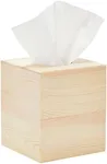 Juvale Unfinished Wood Tissue Box Cover for DIY Custom Design, Square Wooden Tissue Cover Holder with Slide Out Bottom for Home Decor, Arts & Crafts, Kid's Toys, Bathroom Decor (5x5.8 in)