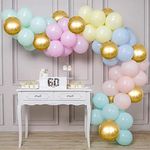 Party Propz Pastel Balloons Birthday Decor Garland Arch Kit- 135Pcs for Pastel Colour Happy Birthday Decorations Items/Baby Shower Decoration Items Set/Unicorn Birthday Supplies