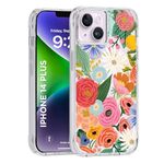 Rifle Paper Co. iPhone 14 Plus Case [Wireless Charging Compatible] Cute iPhone 14 Plus Back Cover Case 6.7" w/Floral Pattern [12ft Drop Protection] Anti-Scratch, Shockproof, Slim - Garden Party Blush