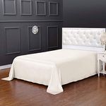 LILYSILK 100% Pure Silk Flat Sheet for Bed Charmeuse 19 Momme Mulberry Top Sheet Super King Size 290x275cm Ivory