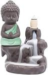 Incense Burner Backflow Tower Cones Sticks Holder Ceramic Porcelain Buddha-Greem