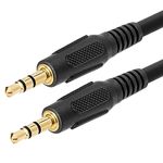 Cmple 3.5mm Aux Male to Male Stereo Audio Cable Auxiliary Headphones Cord MP3 PC - 6 Feet, Black (401-N)