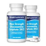 Maximum Strength Glucosamine Sulphate 2KCl | 1858mg Per Serving | 2 x 60 Tablet Bottles = 120 Tablets Total for 2 Months' Supply | Manufactured in The UK