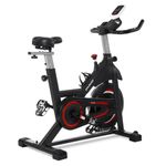 Sparnod Fitness SSB-11 Spin Bike with 11 kg Heavy-duty Flywheel, LED Display, Pulse Sensor, Silent Belt Drive System, Adjustable Resistance, 4way Adjustable Cushioned Seat, 2way Adjustable Handlebars.