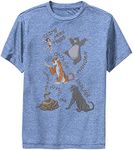 Disney Jungle Book Jb Crayon Friends-Dsjb01idlc Boys Short Sleeve Tee Shirt, Royal Blue Heather, Small