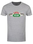 FRIENDS Official Men's Central Perk Logo Heather T-Shirt - Retro TV Tee Grey