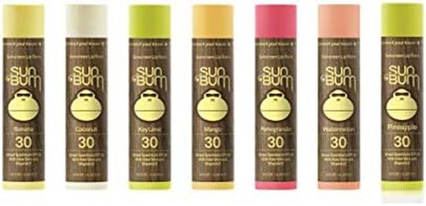 Sun Bum Lip Balm | SPF 30 | 0.15 Ounce Stick | Broad Spectrum UVA, UVB Protection, Hypoallergenic, Paraben Free, Gluten Free, Vegan | The Originals Variety Pack | 7 Pack