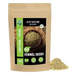 Organic fennel seeds whole (500g), raw fennel quality from controlled organic cultivation, fennel grains gluten-free, lactose-free, laboratory-tested, vegan