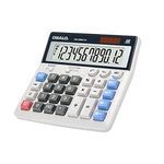 OSALO Desktop Calculator Extra Large LCD Display 12-Digit Big Number Accounting Calculator with Giant Response Button Battery & Solar Powered Perfect for Office Business Home Daily Use (OS-200ML)