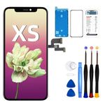 DTD Display for iPhone XS Replacement Screen Black, 5.8" LCD Display Glass Touch Digitizer Assembly with Repair Tool Kit A1920, A2097, A2098, A2099, A2100