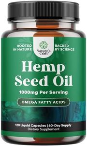 High Absorption Hemp Oil Capsules - Vegan Omega 3 6 9 Supplement with Essential Fatty Acids for Joint Support Relaxing Mood and Skin Health - Halal Non-GMO 1000mg per Serving Hemp Seed Oil Capsules