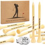 80UncleKimby Father 's Day Gifts from Daughter Wife Son - 30PCS 3-1/4 inch Wood Golf Tees Plus Hat Clip Golf Gifts for Men,Grandpa,Husband,Dad