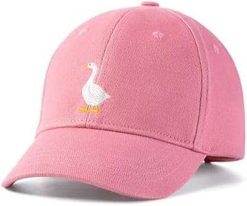 Kids Baseball Cap for Children, Premium Cotton, Stylish Hat Design- Big Girls, Pre-Teens 7-12 Years Old- Mauve Pink, Silly Goose Patch